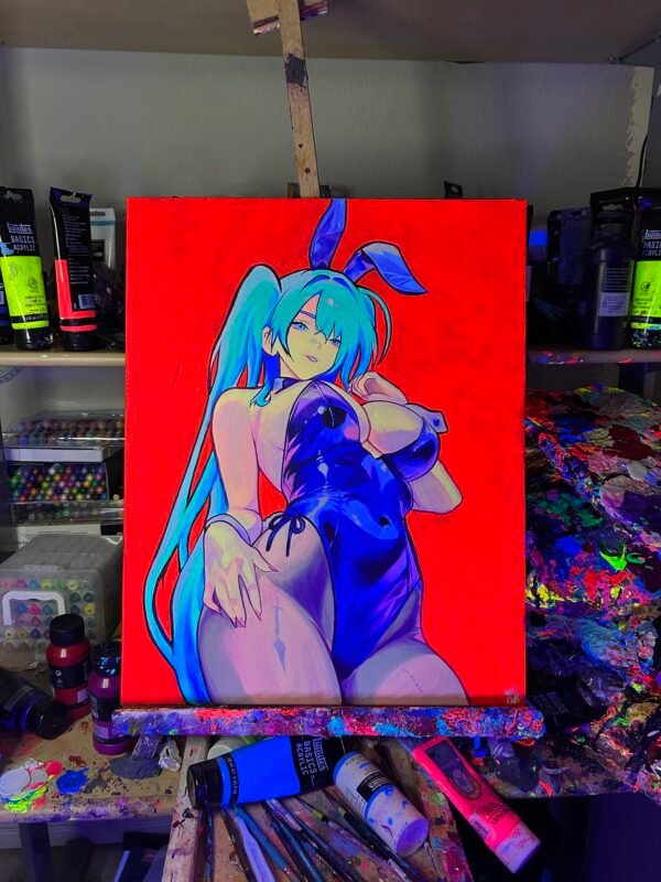 Hatsune Miku Painting Glows (20in x 16) - Image 3
