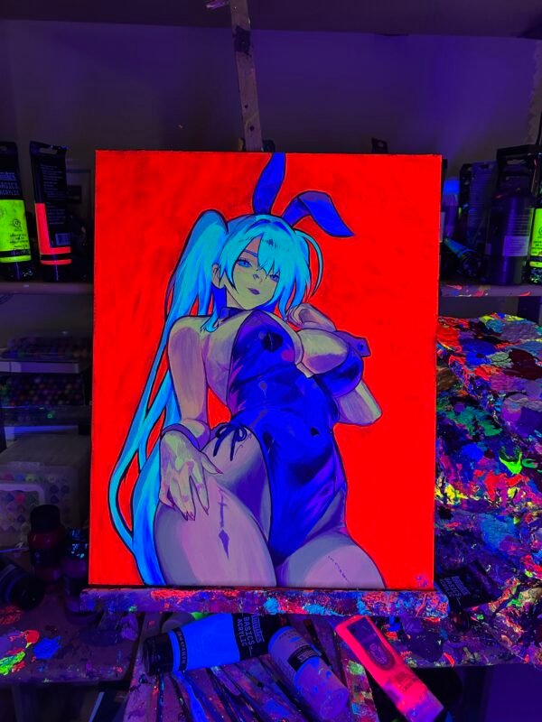 Hatsune Miku Painting Glows (20in x 16) - Image 4